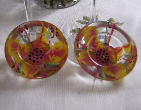VOTIVES (2) PINK/YELLOW