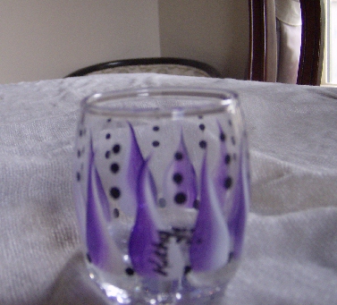 SHOTGLASS (2) PURPLE/WHITE